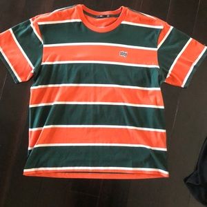 Green and Orange striped obey shirt 🍏🍊🍏🍊